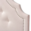 Baxton Studio Cora Light Pink Velvet Upholstered Twin Size Headboard 154-9317